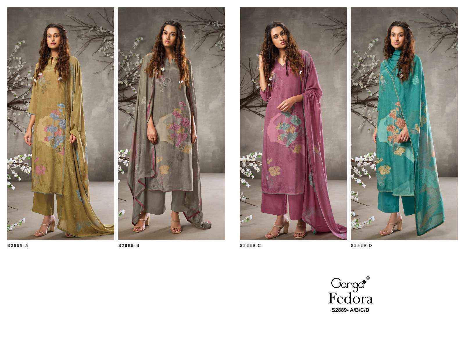 Ganga Tadisa 2977 Pashmina Dress Material 4 pcs Catalogue