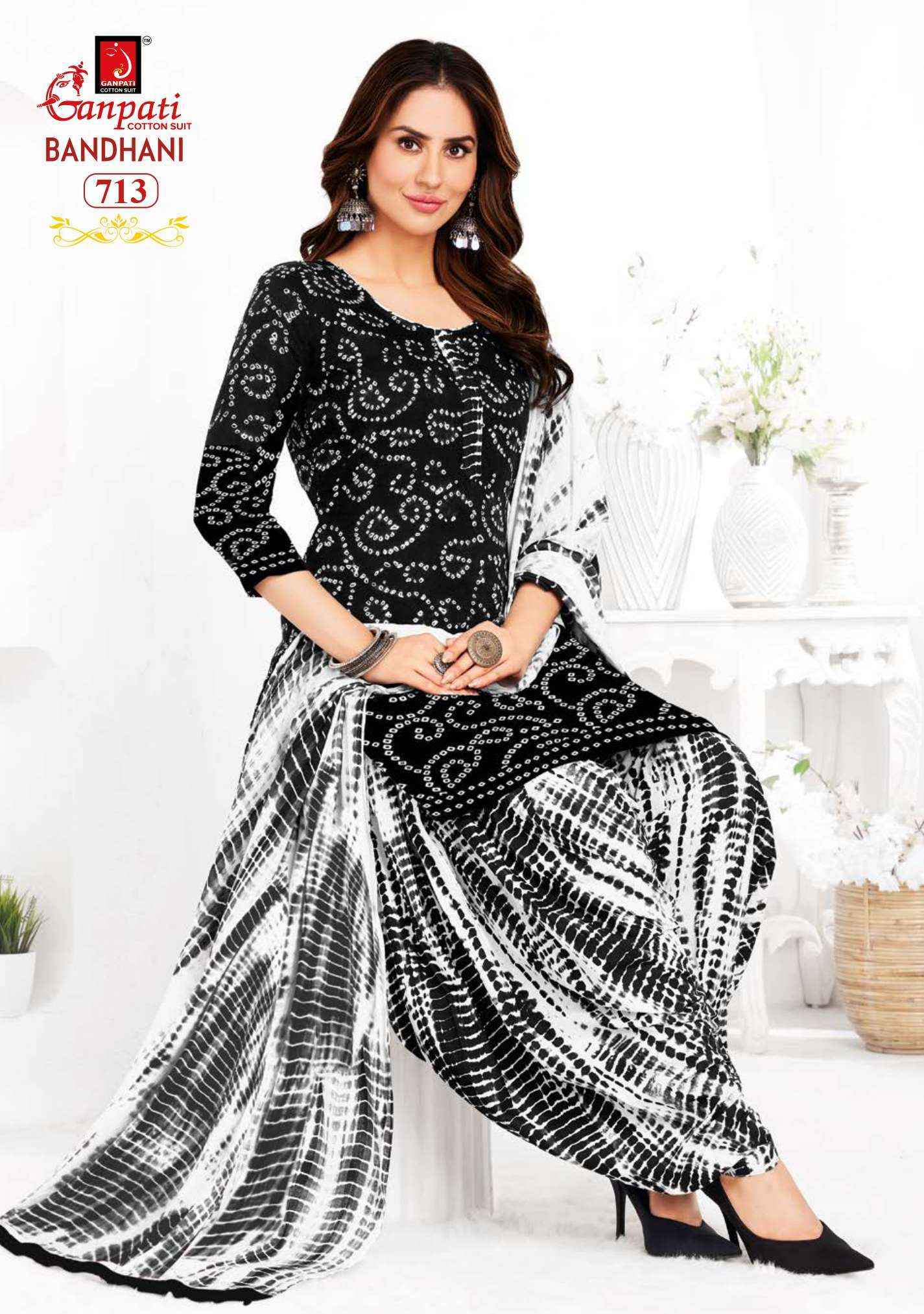 Ganpati Bandhani Vol 7 Cotton Dress Material 15 pcs Catalogue