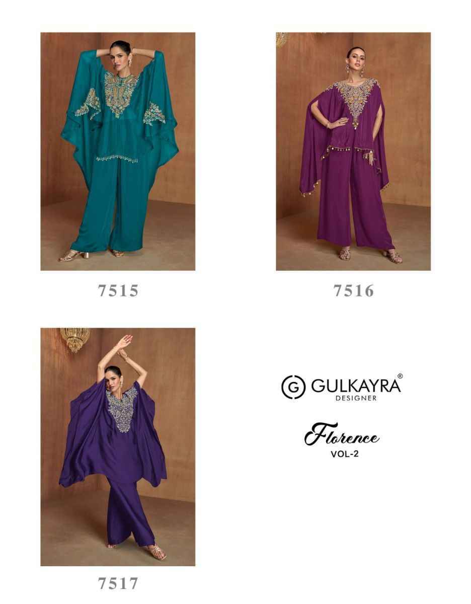 Gulkayra Designer Florence Vol 2 Readymade Chinon Dress 3 pcs Catalogue
