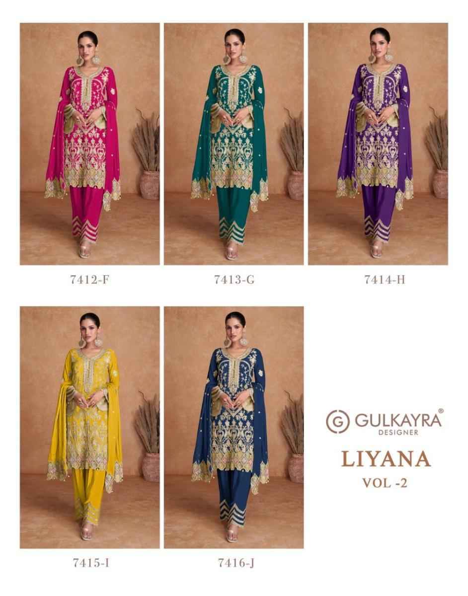 Gulkayra Designer Liyana Vol 2 Readymade Chinon Dress 5 pcs Catalogue