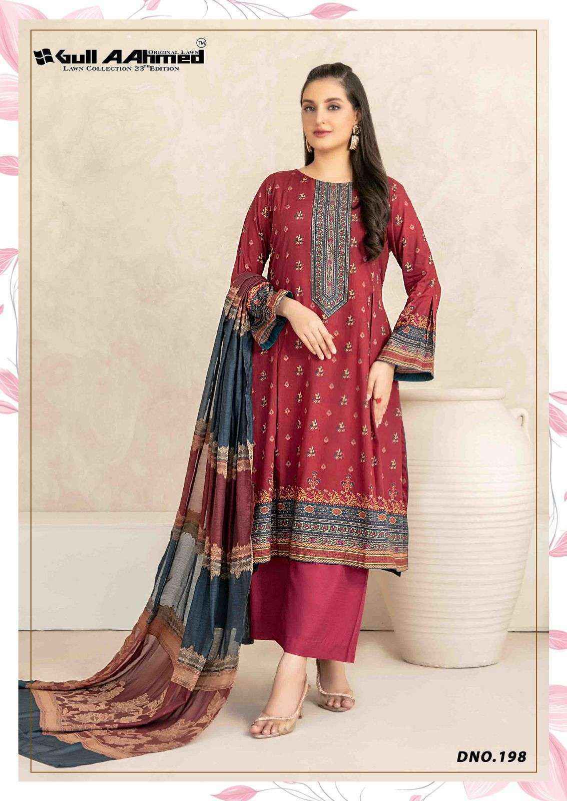 GULL AAHMED LAWN COLLECTION VOL 23 LAWN COTTON DRESS MATERIAL ( 6 PCS CATALOG )