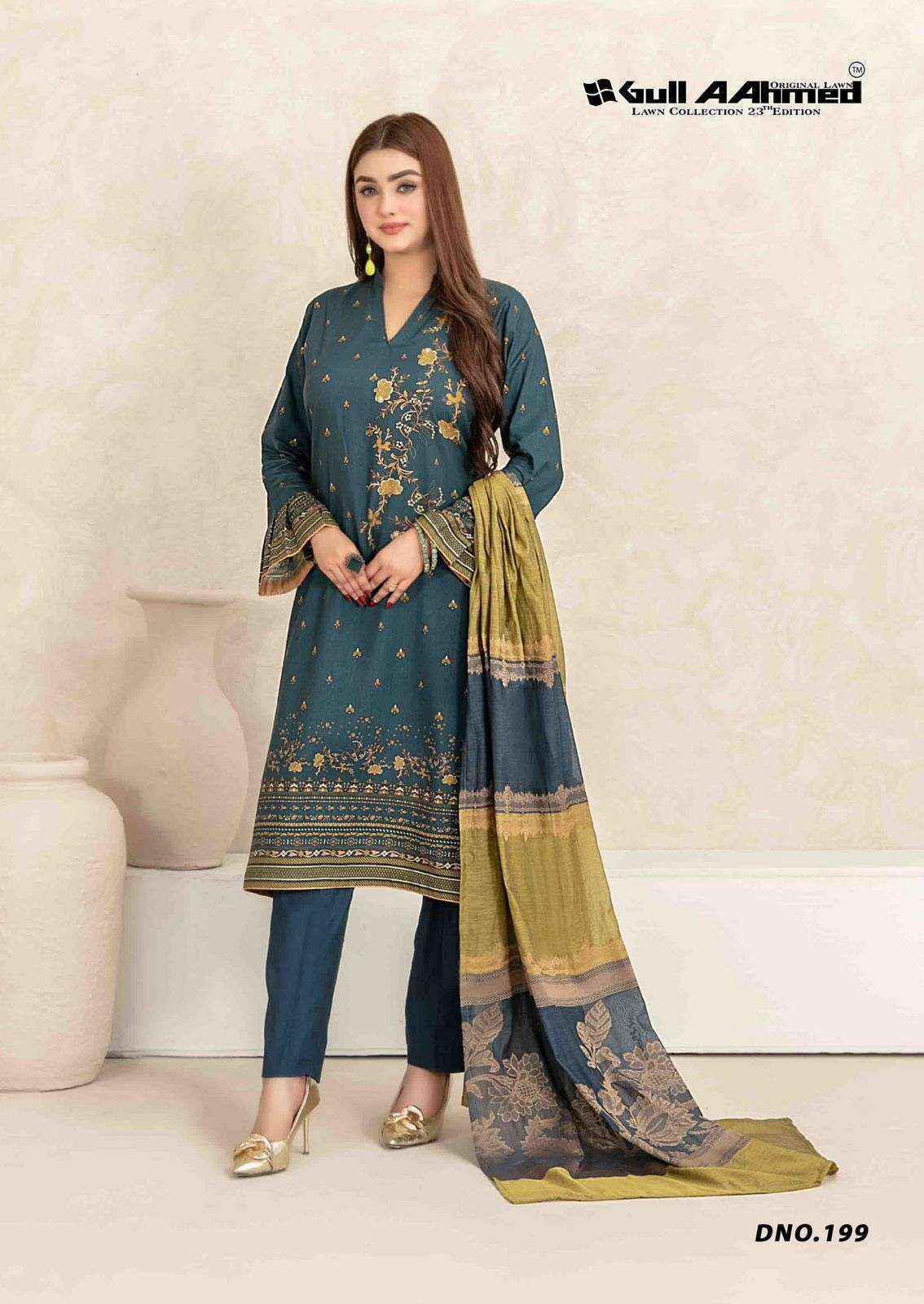 GULL AAHMED LAWN COLLECTION VOL 23 LAWN COTTON DRESS MATERIAL ( 6 PCS CATALOG )