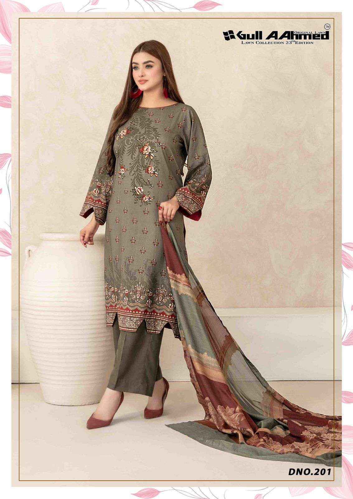 GULL AAHMED LAWN COLLECTION VOL 23 LAWN COTTON DRESS MATERIAL ( 6 PCS CATALOG )