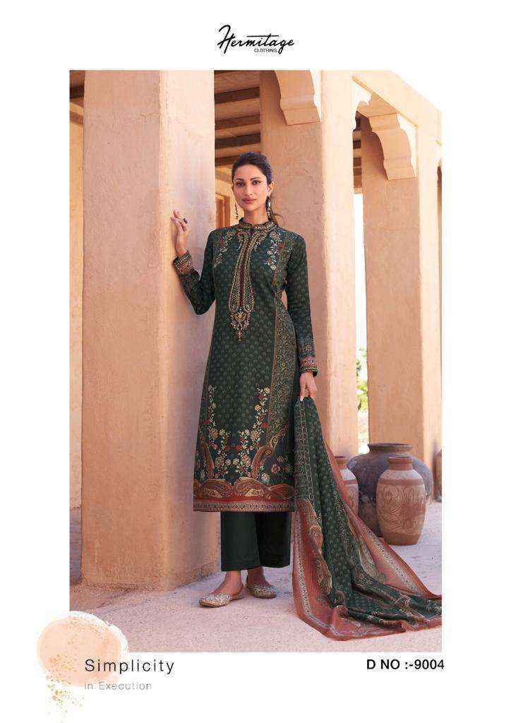 HERMITAGE CLOTHING MEHQADA LAWN COTTON DRESS MATERIAL ( 6 PCS CATALOG )