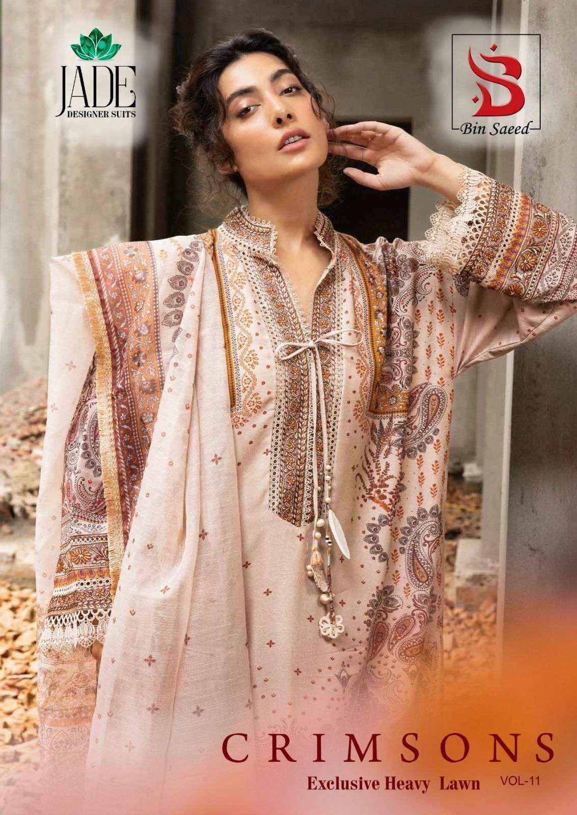 Jade Crimson Exclusive Heavy Lawn Collection Vol 11 Cotton Pakistani Suit ( 6 pc Cataloge )