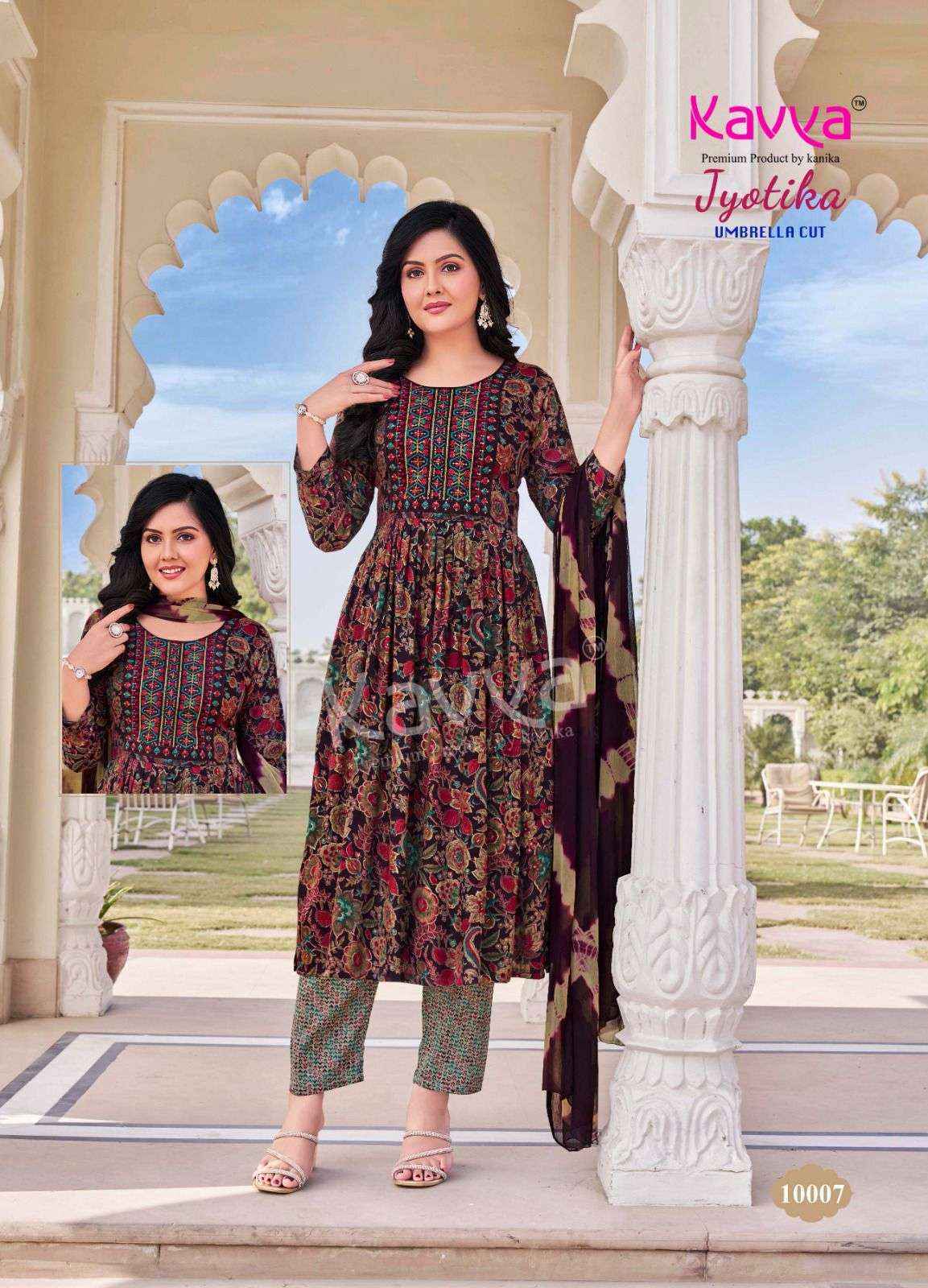 KAVYA JYOTIKA VOL 10 CAPSUL UMBRELLA CUT STYLE KURTI ( 10 PCS CATALOG )