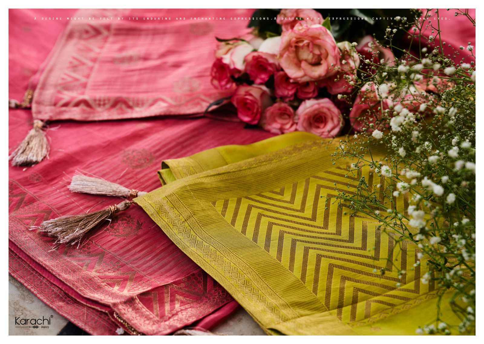 Kesar Karachi Bahar Kanjivaram Silk Dress Material 4 pcs Catalogue