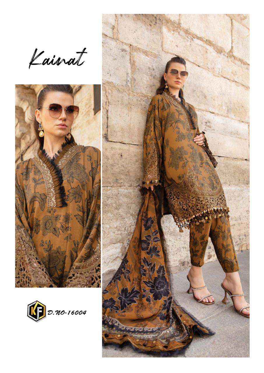 KEVAL FAB KAINAT VOL 16 LAWN COTTON DRESS MATERIAL SURAT BAZAAR WHOLESALE ( 6 pcs CATALOG }