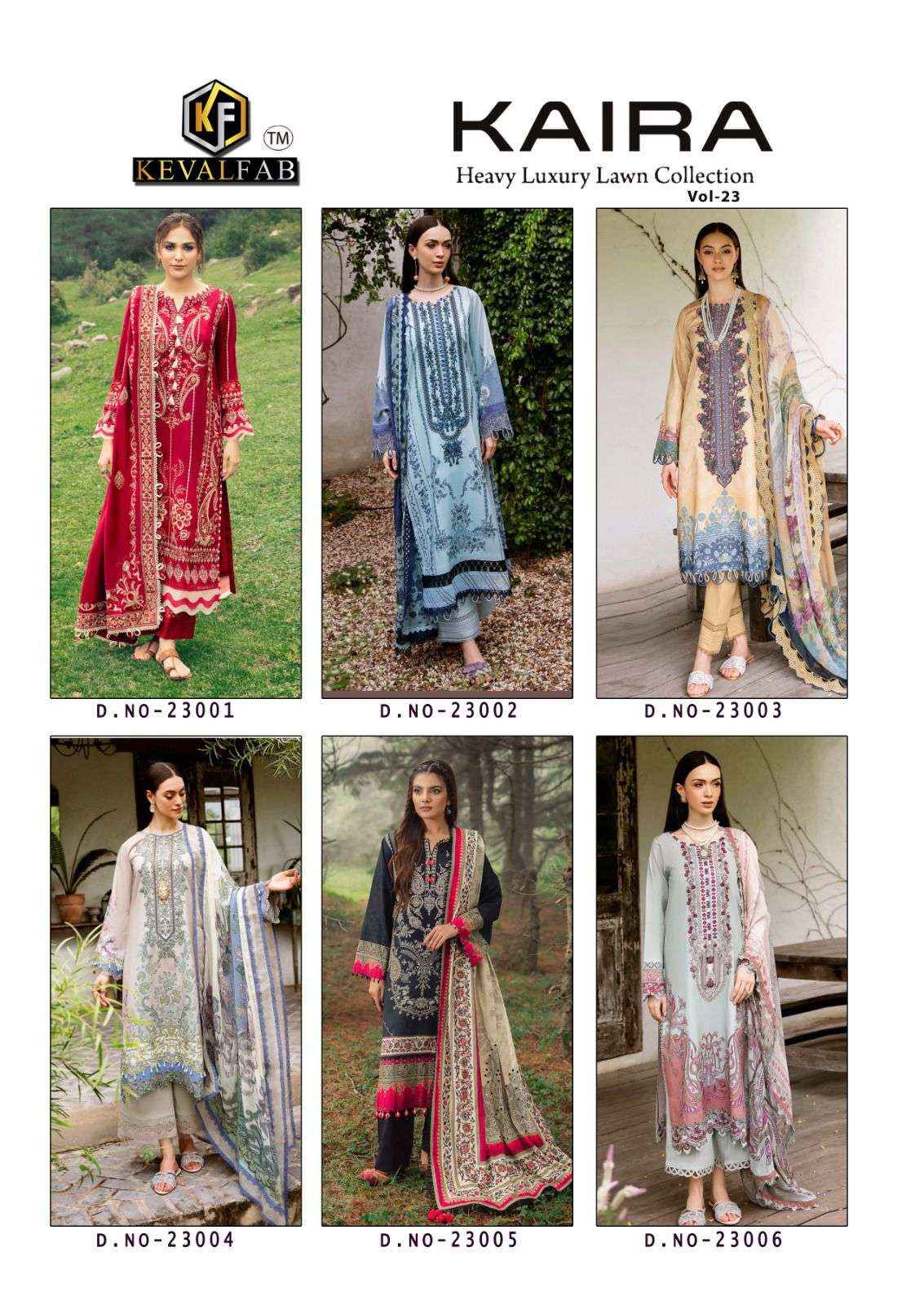 KEVAL FAB KAIRA VOL 23 LAWN COTTON DIGITAL PRINT SALWAR SUIT ( 6 PCS CATALOG )