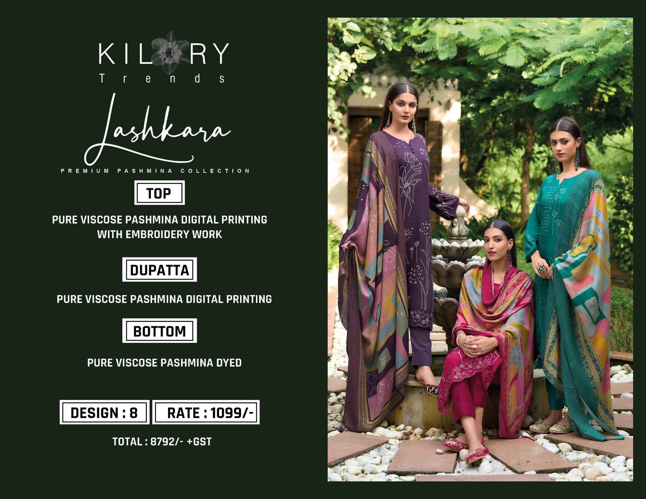 Kilory Lashkara Pashmina Viscose Design Suit Winter Pashmina Suit ( 8 Pcs Catalog )