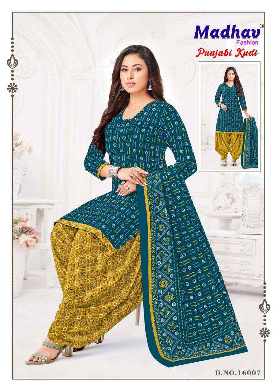 Madhav Panjabi Kudi Vol 16 Cotton Unstitch Ladies Suits ( 10 Pcs Catalog )