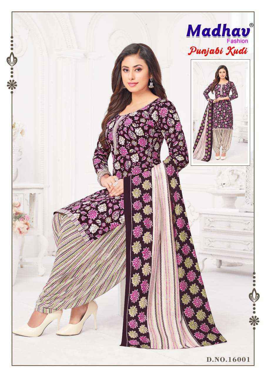 Madhav Panjabi Kudi Vol 16 Cotton Unstitch Ladies Suits ( 10 Pcs Catalog )