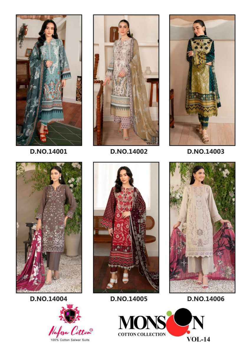 Nafisa Cotton Monsoon Vol 14 Cotton Dress Material 6 pcs Catalogue