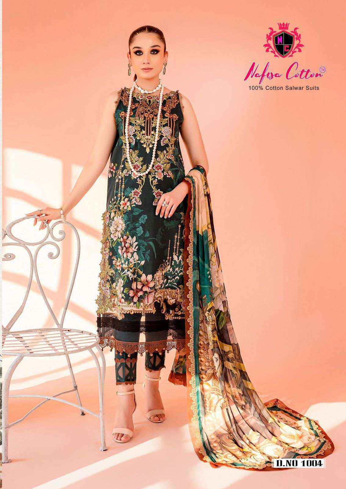 Nafisa Cotton Saniya Karachi Suits Vol 1 Cotton Salwar Kameez Surat Textile Market { 6 pcs Catalogue }