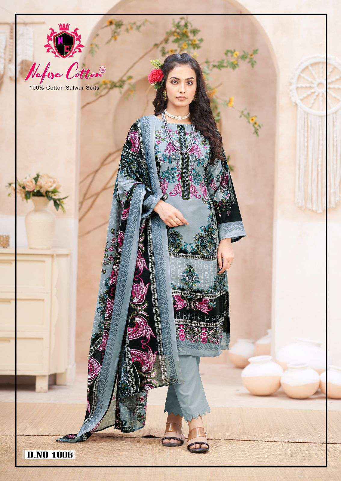 Nafisa Cotton Saniya Karachi Suits Vol 1 Cotton Salwar Kameez Surat Textile Market { 6 pcs Catalogue }