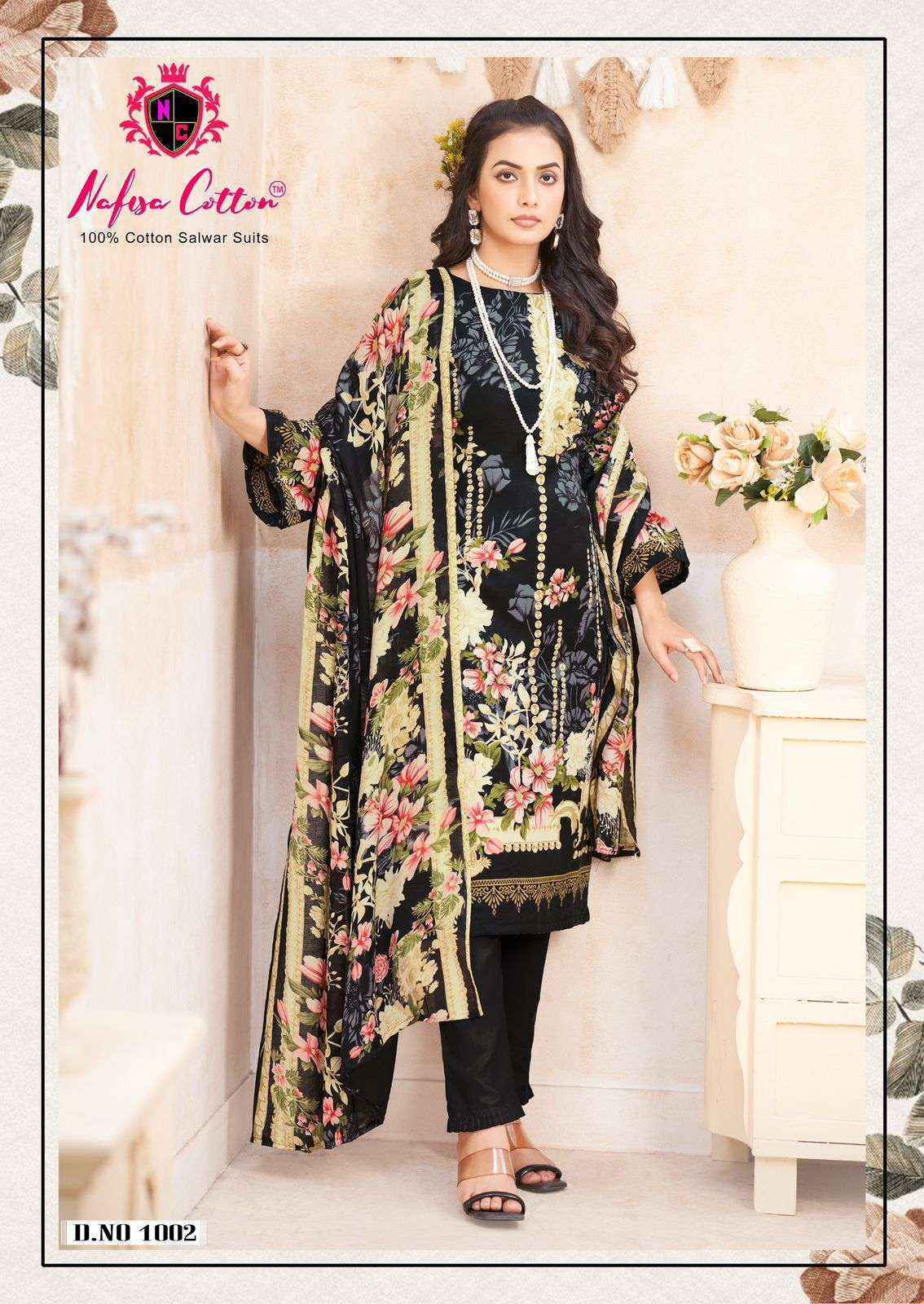 Nafisa Cotton Saniya Karachi Suits Vol 1 Cotton Salwar Kameez Surat Textile Market { 6 pcs Catalogue }