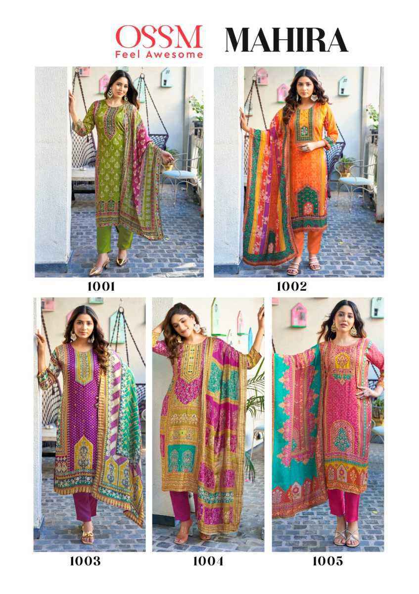 Ossm Mahira Viscouse Musline Kurti Combo 5 pcs Catalogue
