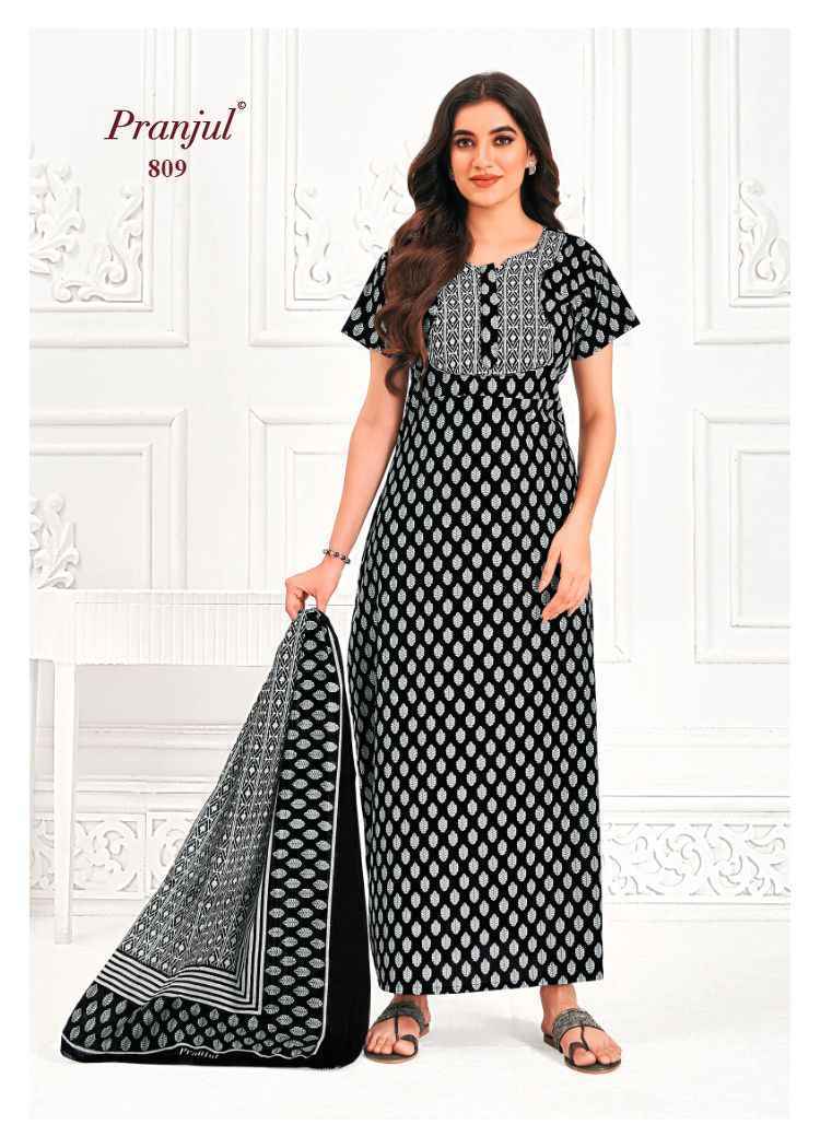 Pranjul Pratishtha Vol 8 Wholesale Cotton Nighties With Dupatta ( 24 pcs Catalogue )