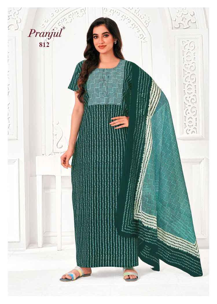 Pranjul Pratishtha Vol 8 Wholesale Cotton Nighties With Dupatta ( 24 pcs Catalogue )