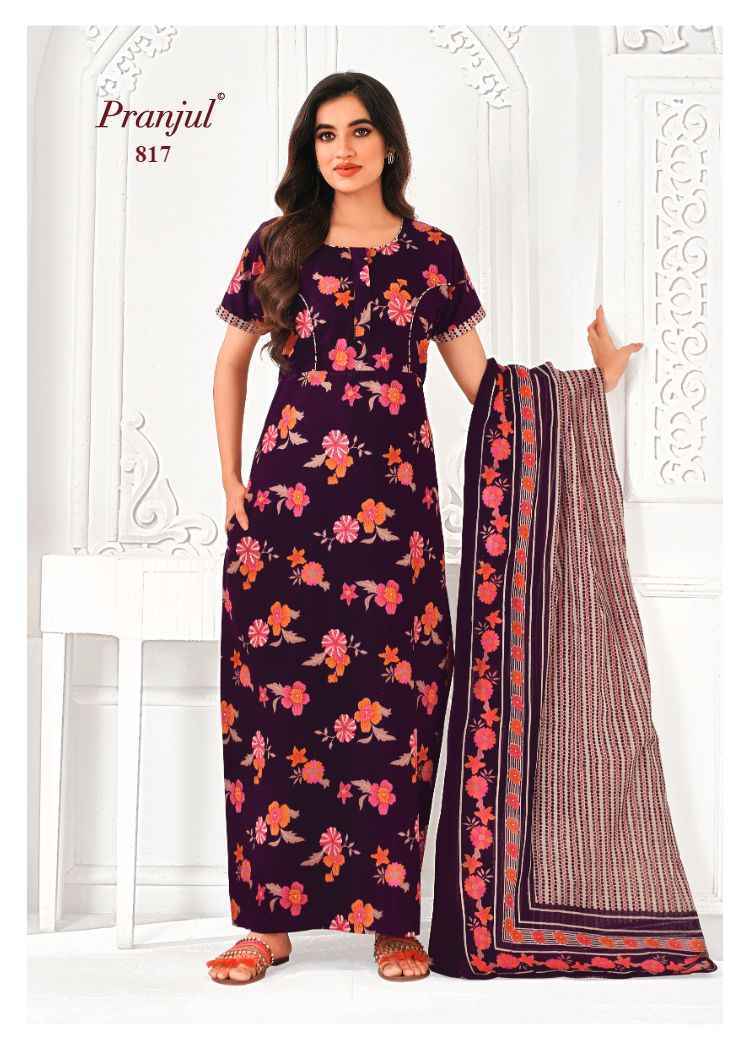 Pranjul Pratishtha Vol 8 Wholesale Cotton Nighties With Dupatta ( 24 pcs Catalogue )