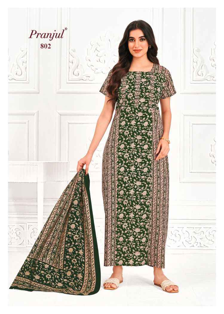 Pranjul Pratishtha Vol 8 Wholesale Cotton Nighties With Dupatta ( 24 pcs Catalogue )