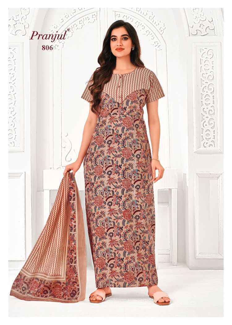 Pranjul Pratishtha Vol 8 Wholesale Cotton Nighties With Dupatta ( 24 pcs Catalogue )