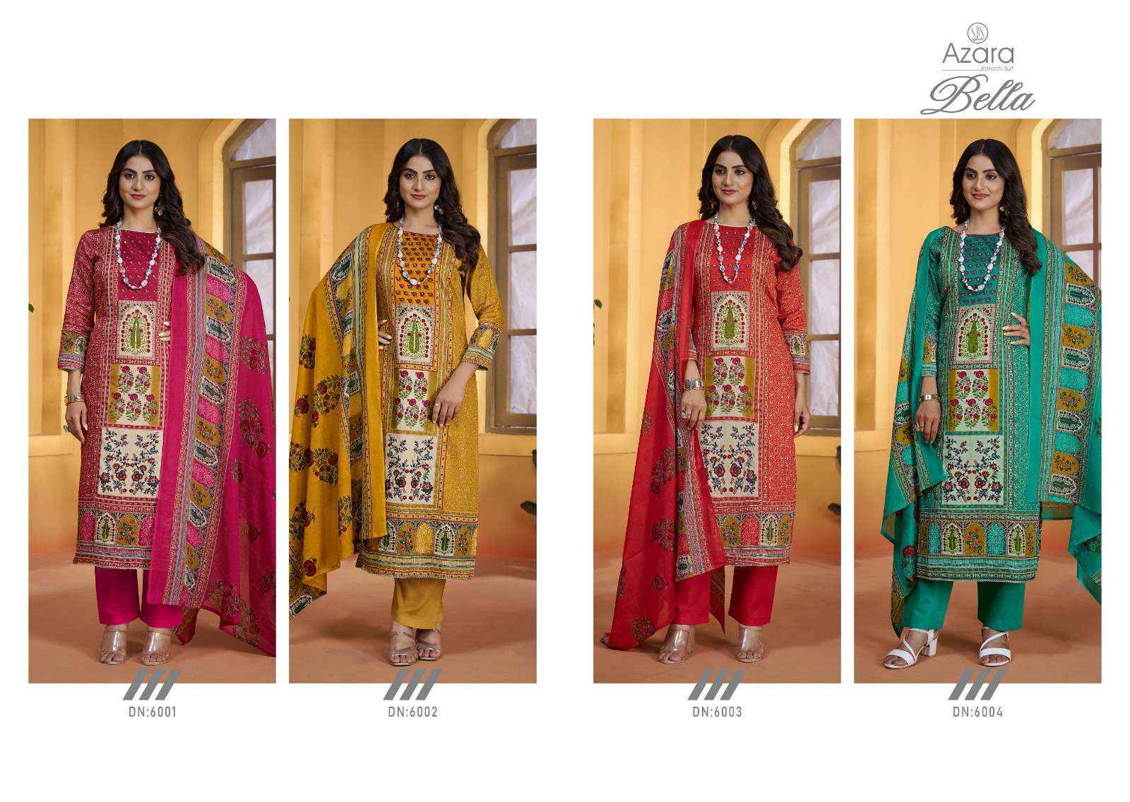 Radhika Fashion Azara Bella Jam Cotton Dress Material 4 pcs Catalogue