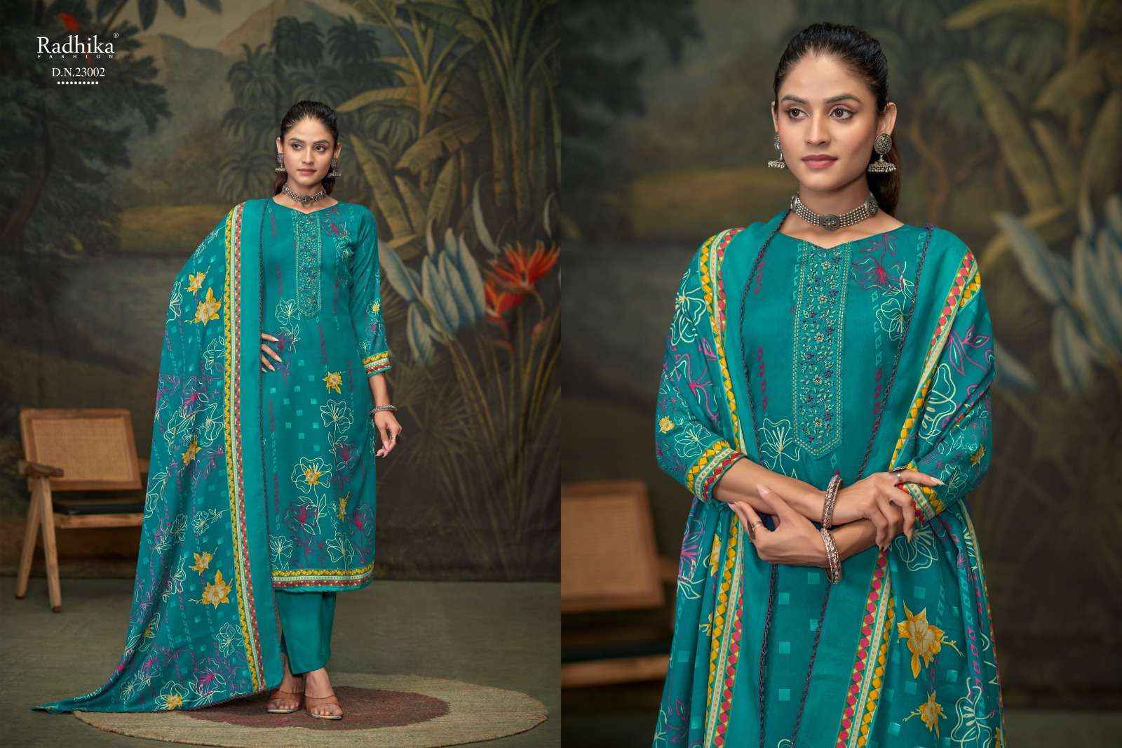 RADHIKA FASHION AZARA FLOWER VALLEY VOL 2 COTTON DRESS MATERIAL ( 4 PCS CATALOG )