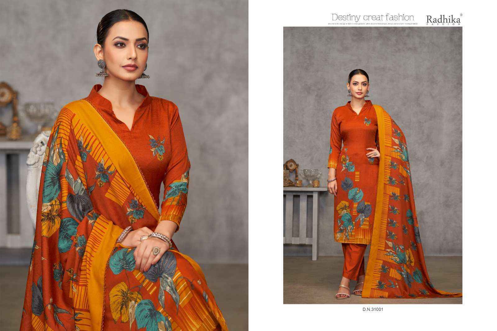 Radhika Fashion Semina women Pashmina Salwar Kameez Latest Catalog ( 4 pcs Catalogue }