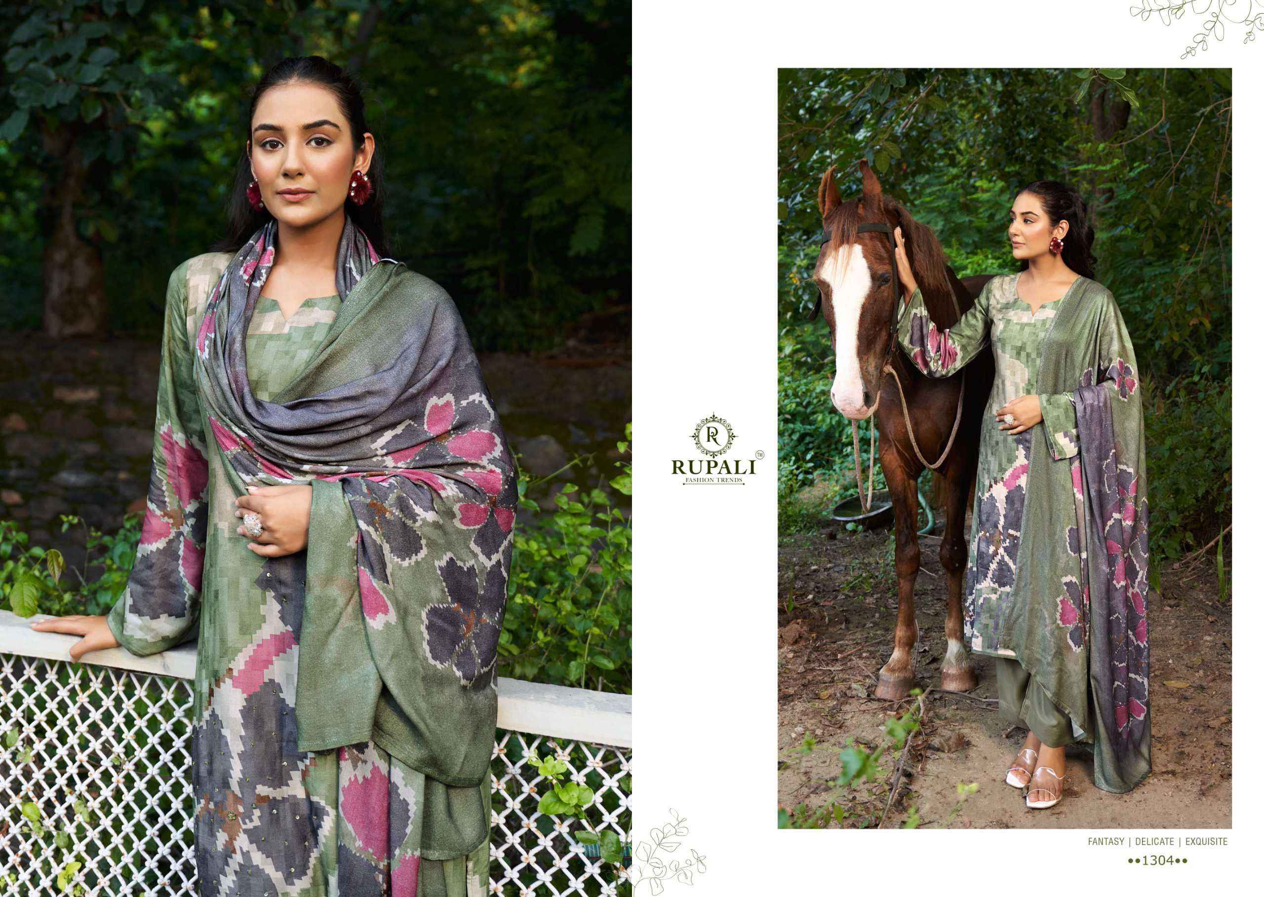 Rupali Fashion Polki Fancy Winter Collection Pashmina Suit wholesale price (4 pcs catalog )