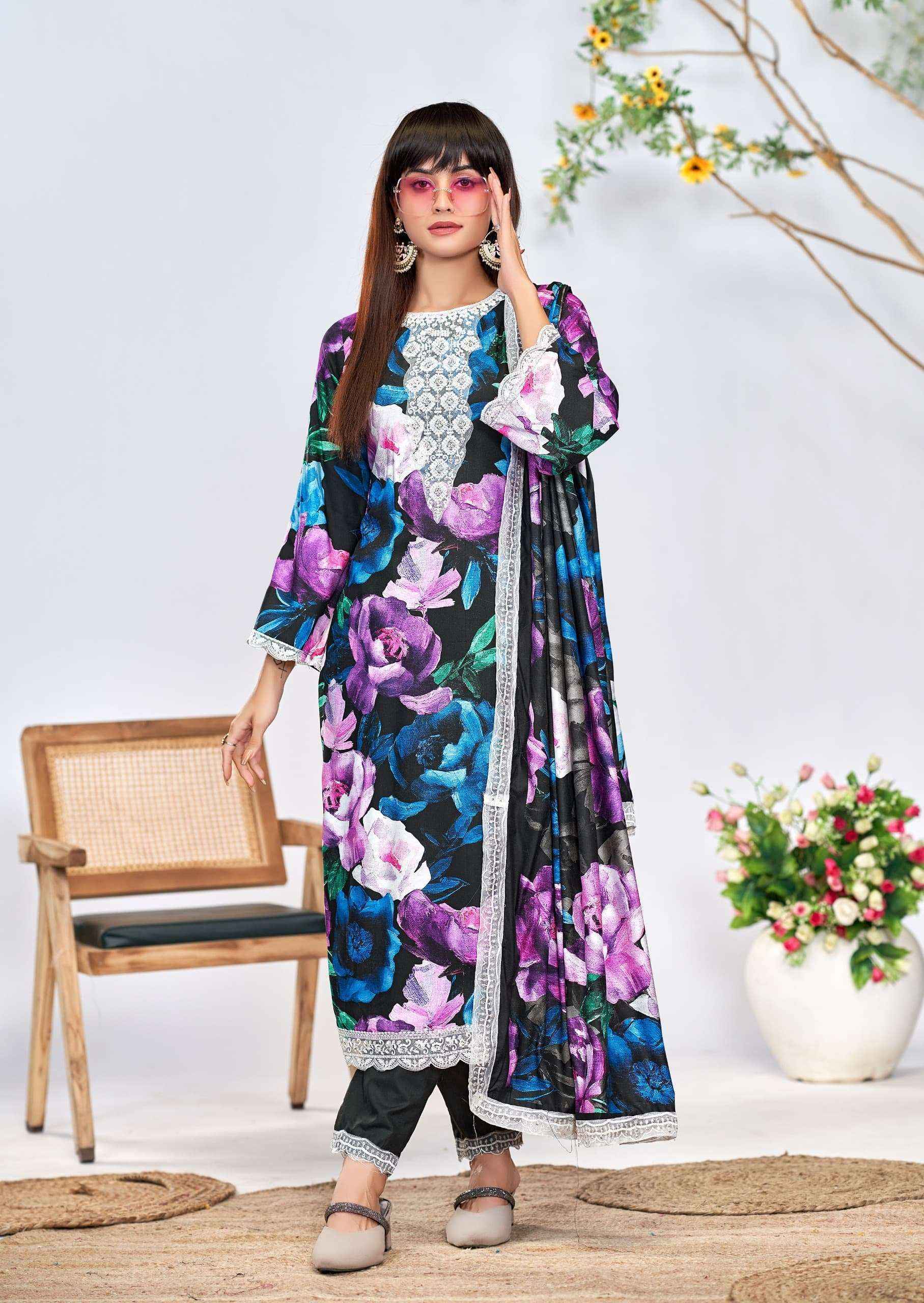 The Hermitage Shop Kashmiri Garden Lawn Cotton Dress Material 6 pcs Catalogue