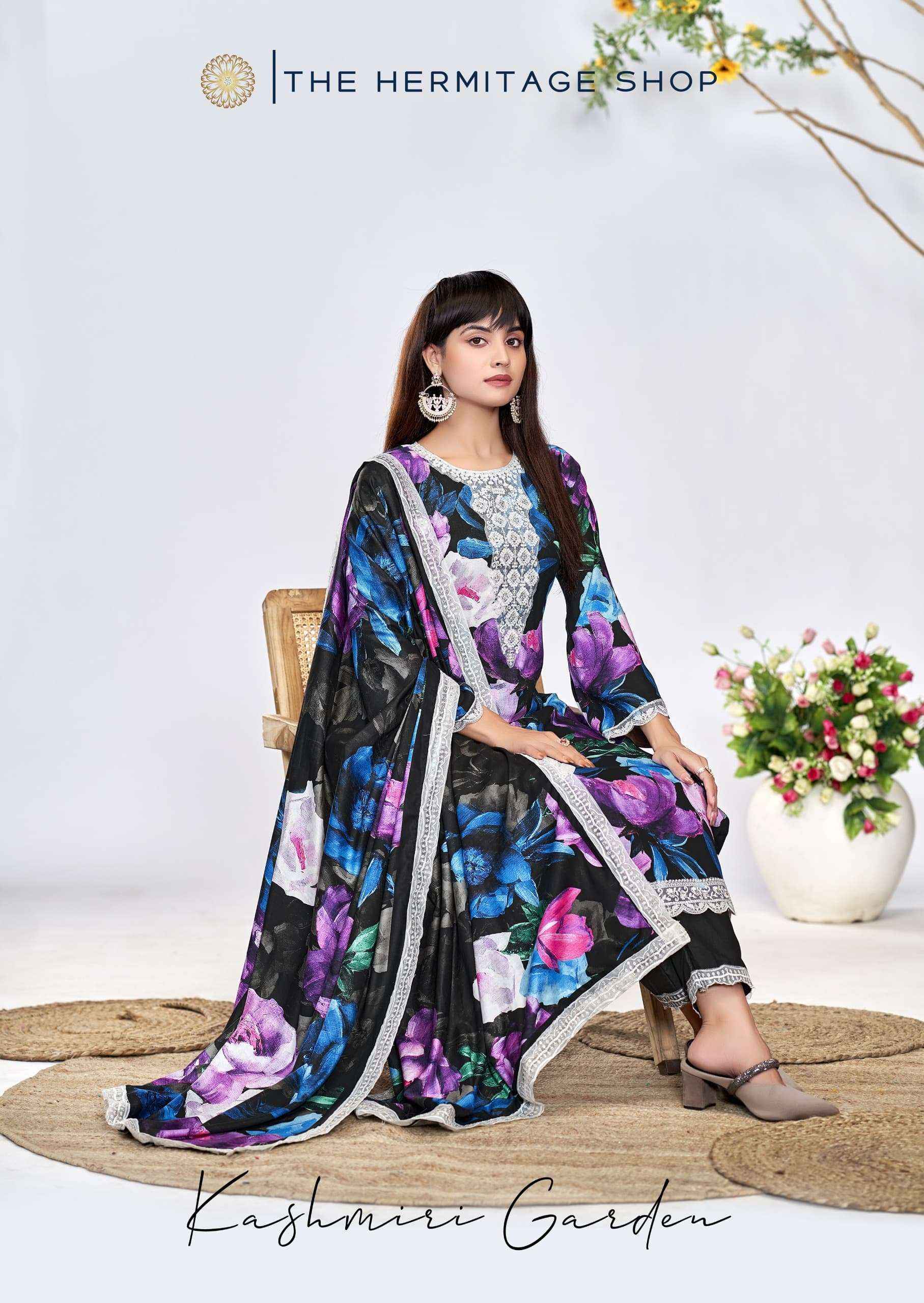 The Hermitage Shop Kashmiri Garden Lawn Cotton Dress Material 6 pcs Catalogue