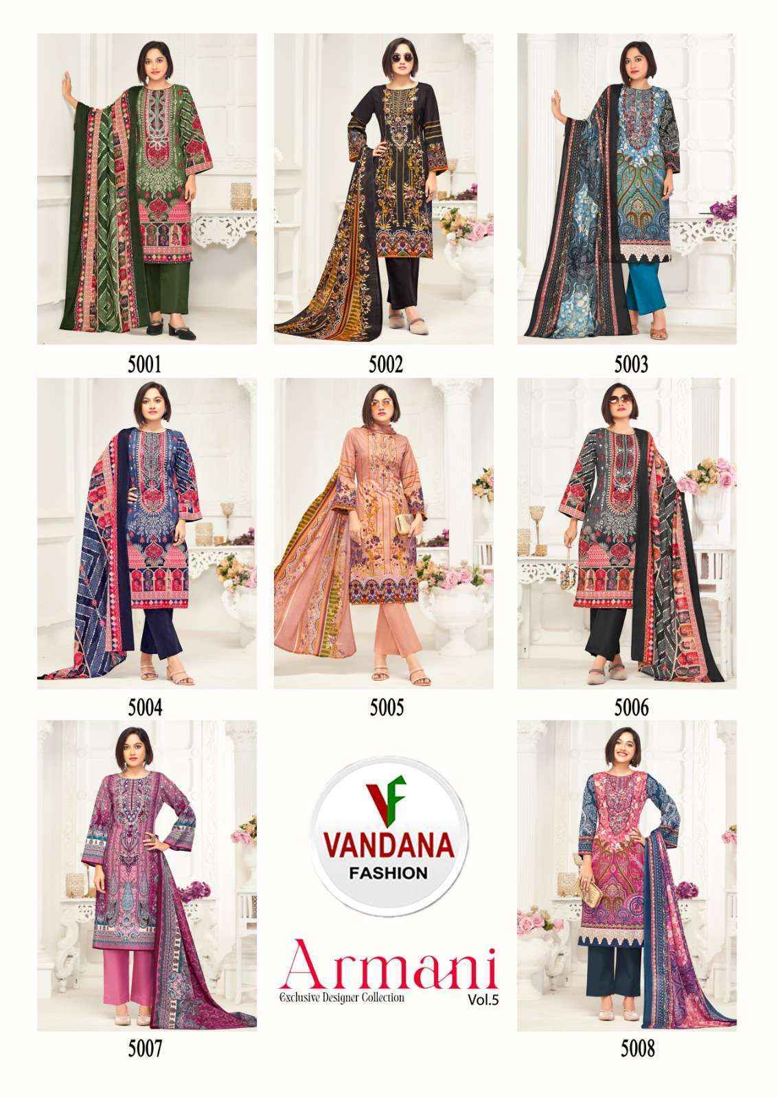 VANDANA FASHION ARMANI VOL 5 DRESS MATERIAL ( 8 PCS CATALOG )