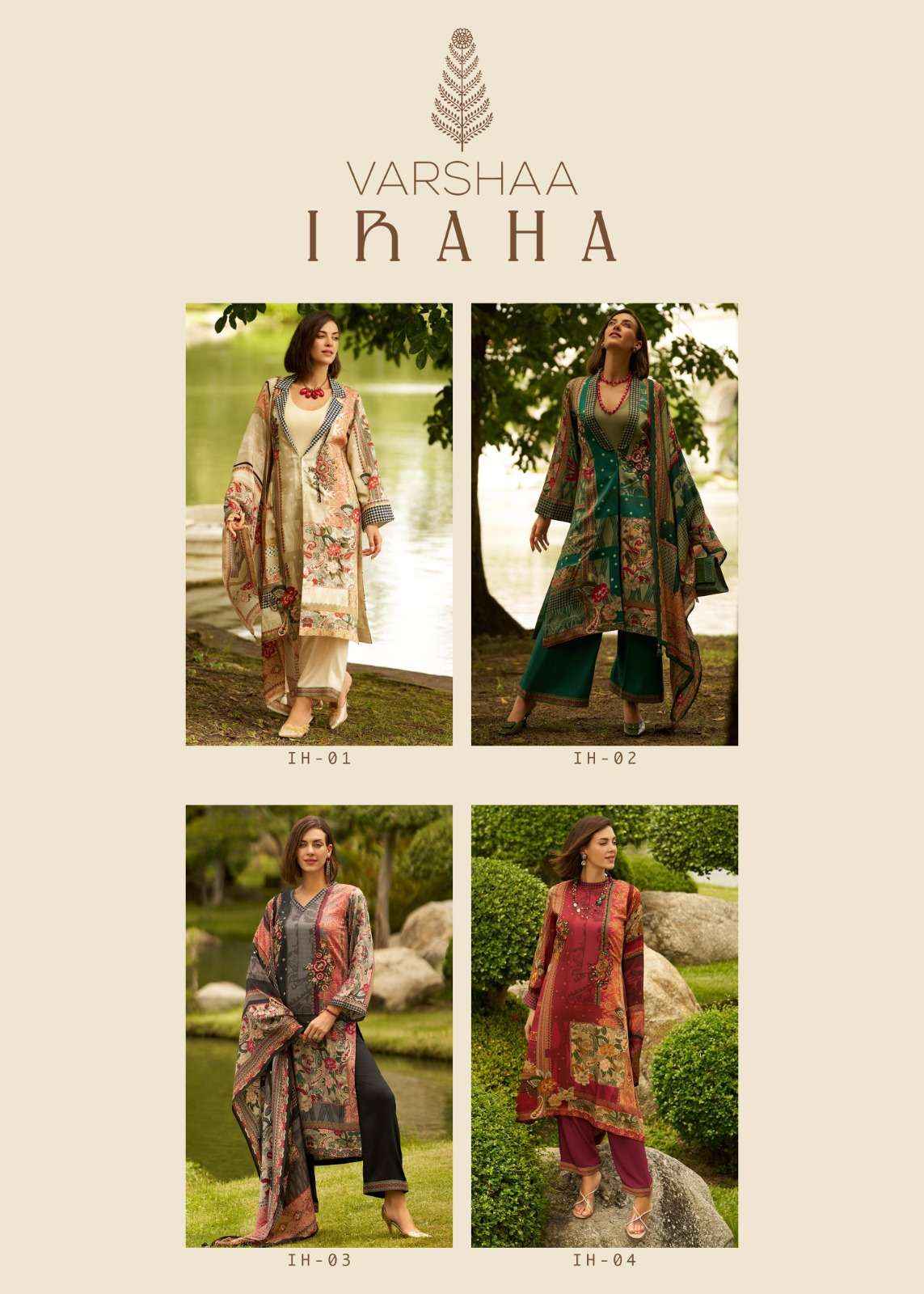 Varsha Iraha Premium Design Pashmina Suit wholesale price (4 pcs catalog )