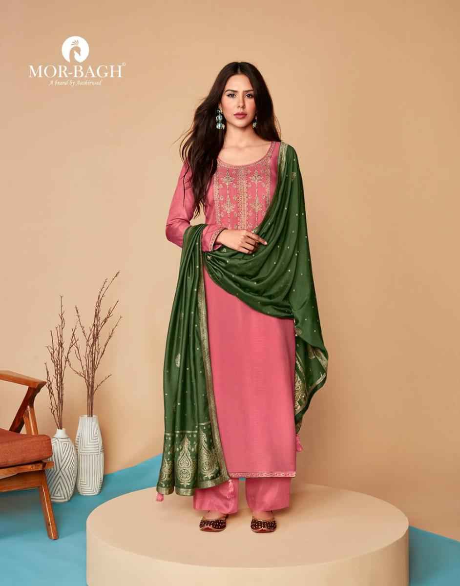 Aashirwad Mor Bagh Saaras Silk salwar kameez wholesale price ( 6 pcs catalog )