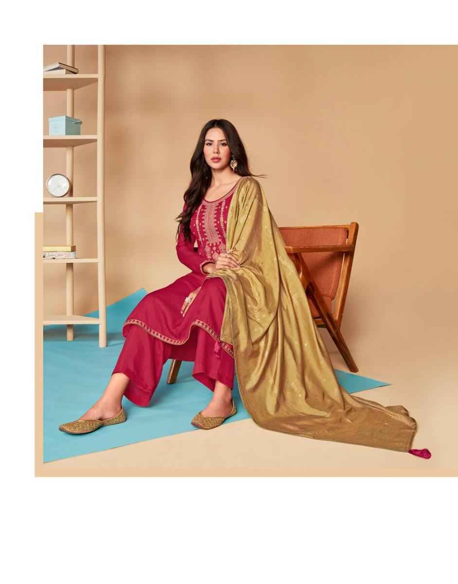 Aashirwad Mor Bagh Saaras Silk salwar kameez wholesale price ( 6 pcs catalog )