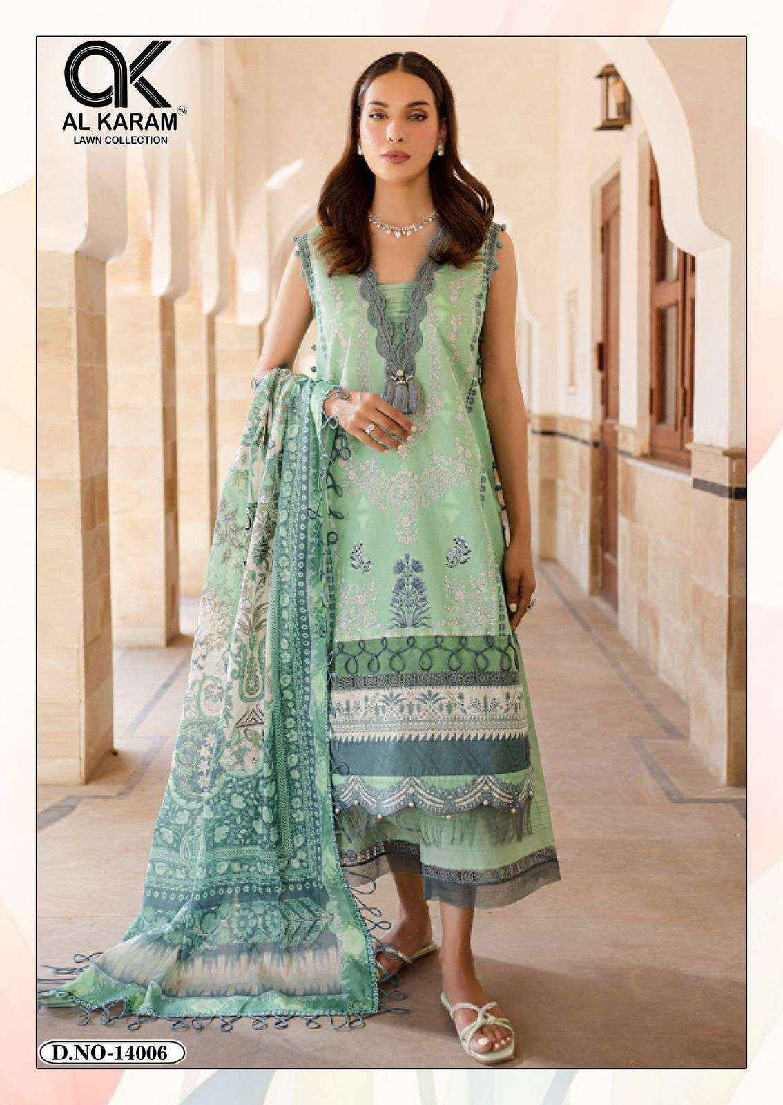 AL KARAM KESARIYA MAGIC IN PRINT VOL 14 COTTON PAKISTANI SUITS ( 6 PCS CATALOGUE )
