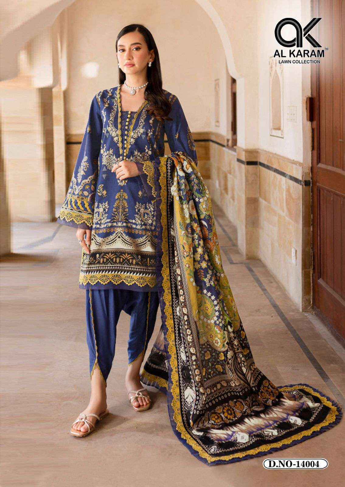 AL KARAM KESARIYA MAGIC IN PRINT VOL 14 COTTON PAKISTANI SUITS ( 6 PCS CATALOGUE )