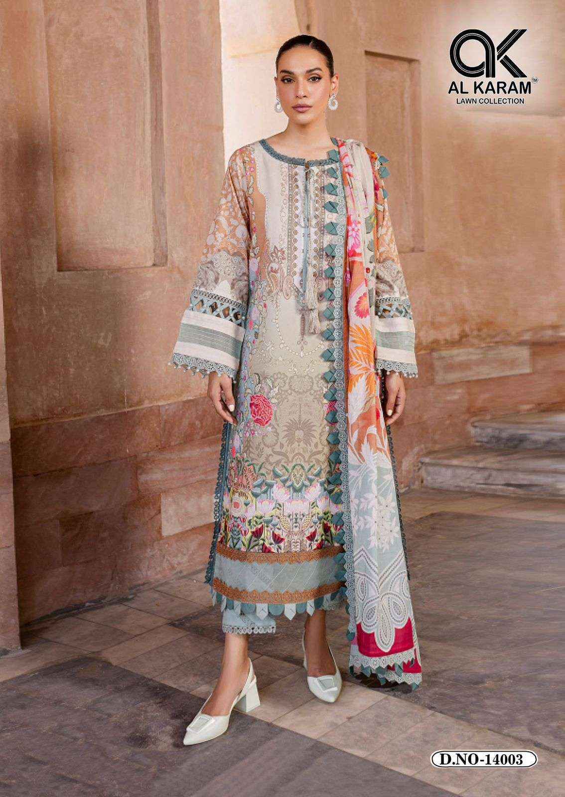 AL KARAM KESARIYA MAGIC IN PRINT VOL 14 COTTON PAKISTANI SUITS ( 6 PCS CATALOGUE )
