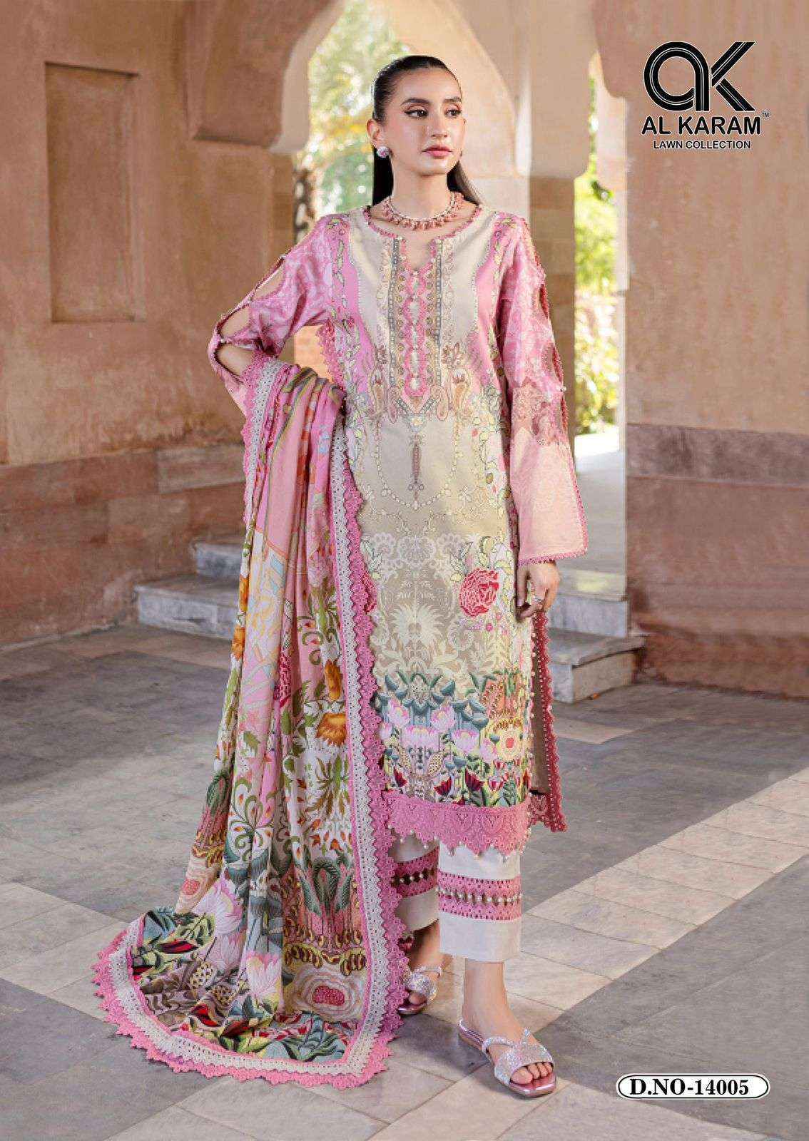 AL KARAM KESARIYA MAGIC IN PRINT VOL 14 COTTON PAKISTANI SUITS ( 6 PCS CATALOGUE )