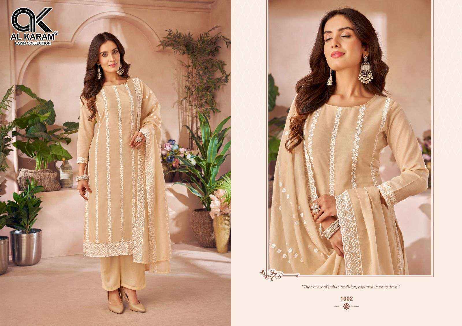 AL KARAM LUCKNOWI COTTON FANCY WORK SALWAR KAMEEZ ( 4 PCS CATALOGUE )