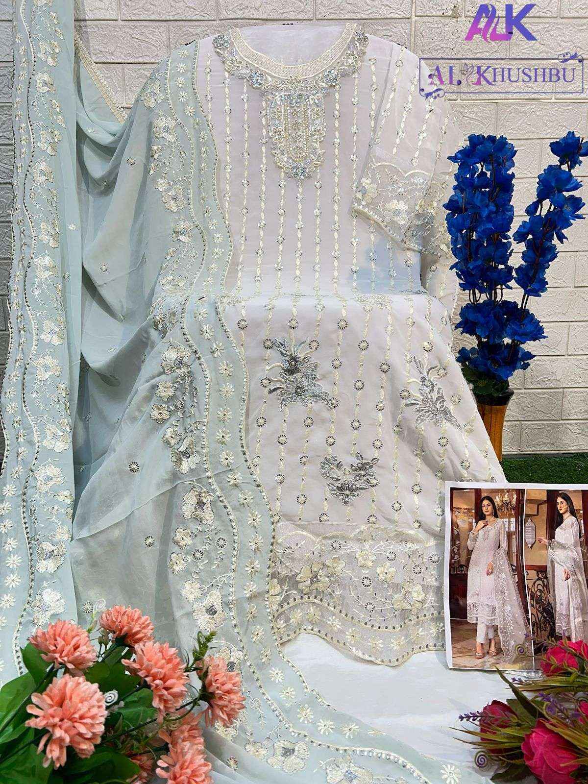 AL Khushbu Afifa Vol 2 Georgette salwar kameez wholesale price  (3 pcs catalog )