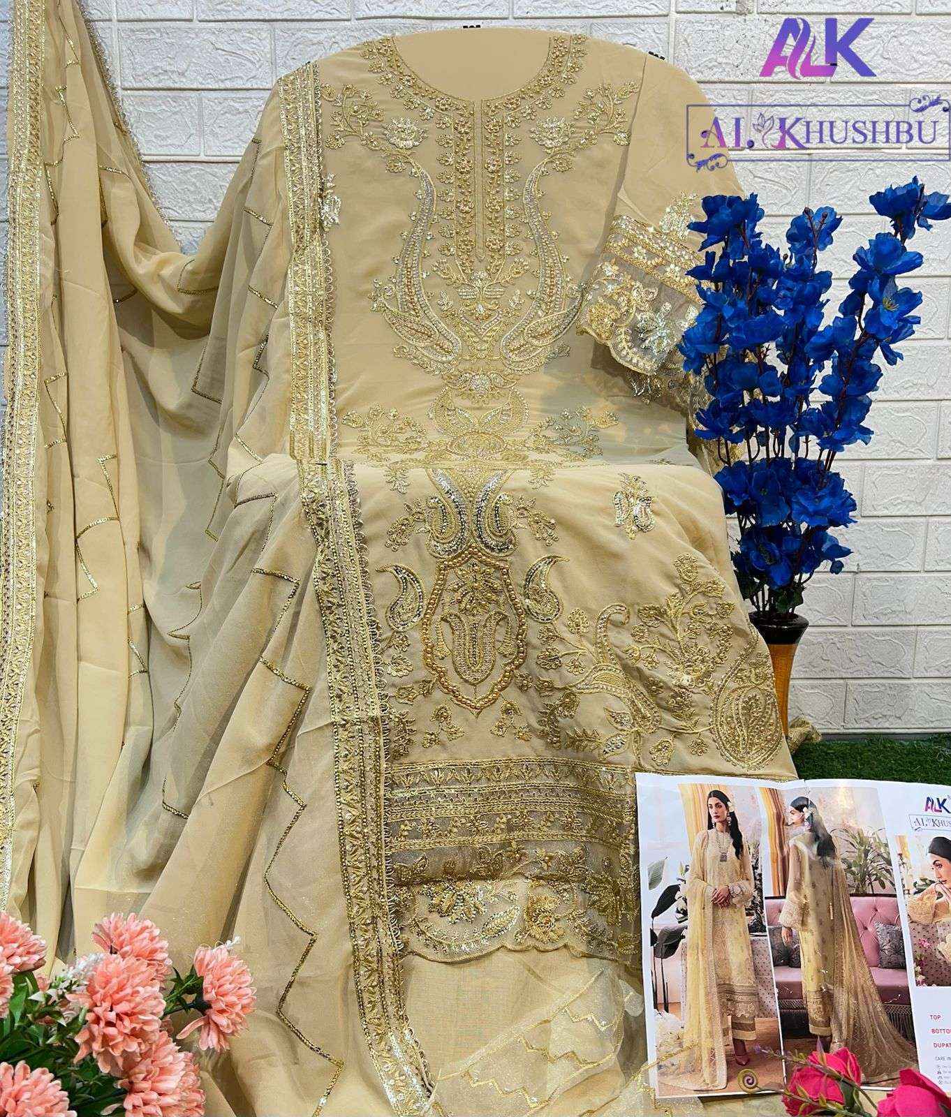 AL Khushbu Afifa Vol 2 Georgette salwar kameez wholesale price  (3 pcs catalog )
