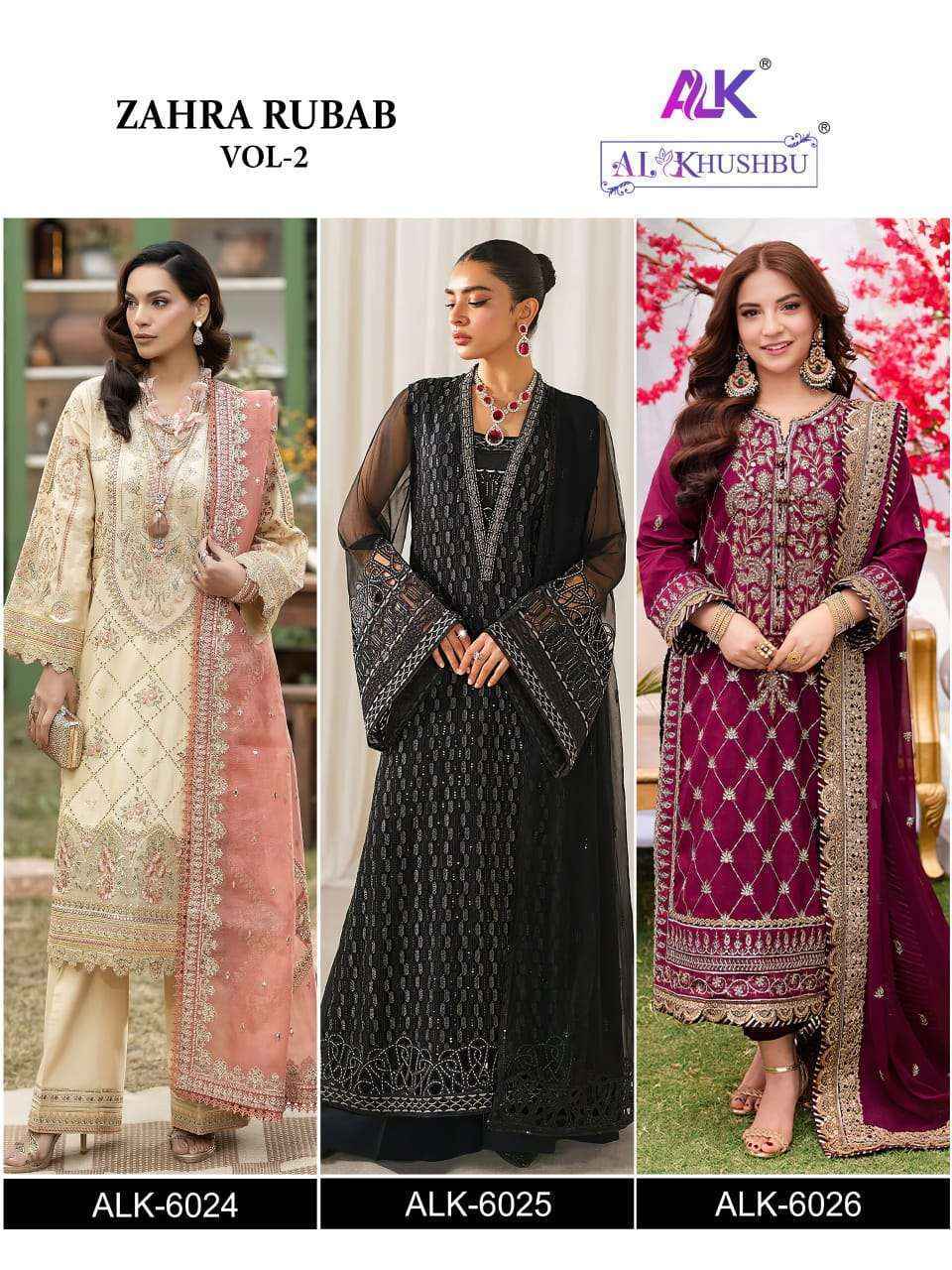 AL Khushbu DNO 6024 Georgette salwar kameez wholesale price (3 pcs catalog )