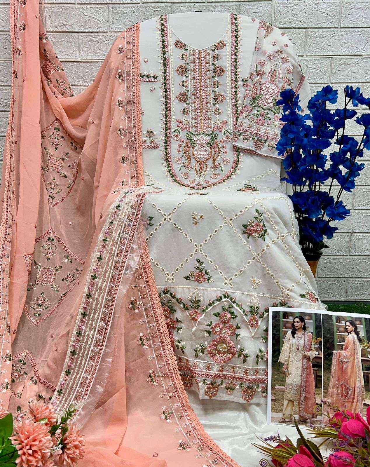 AL Khushbu DNO 6024 Georgette salwar kameez wholesale price (3 pcs catalog )