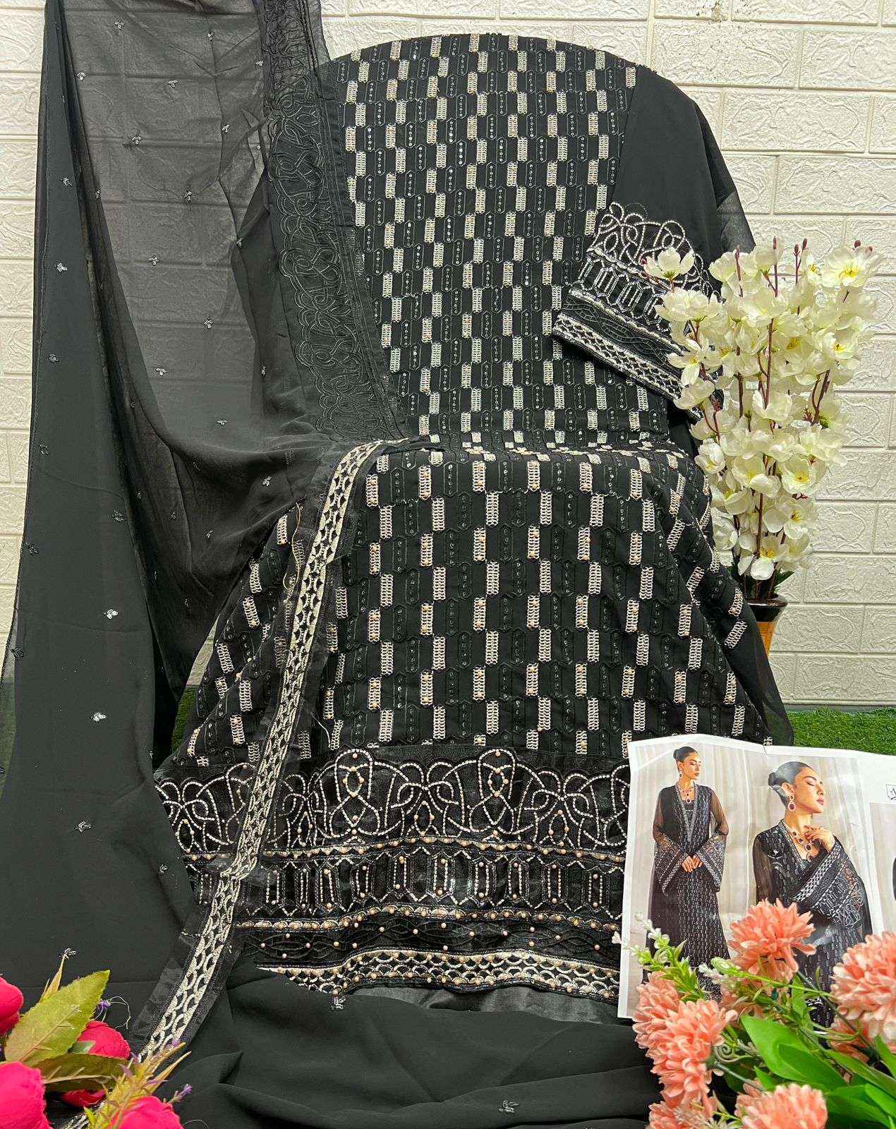 AL Khushbu DNO 6024 Georgette salwar kameez wholesale price (3 pcs catalog )