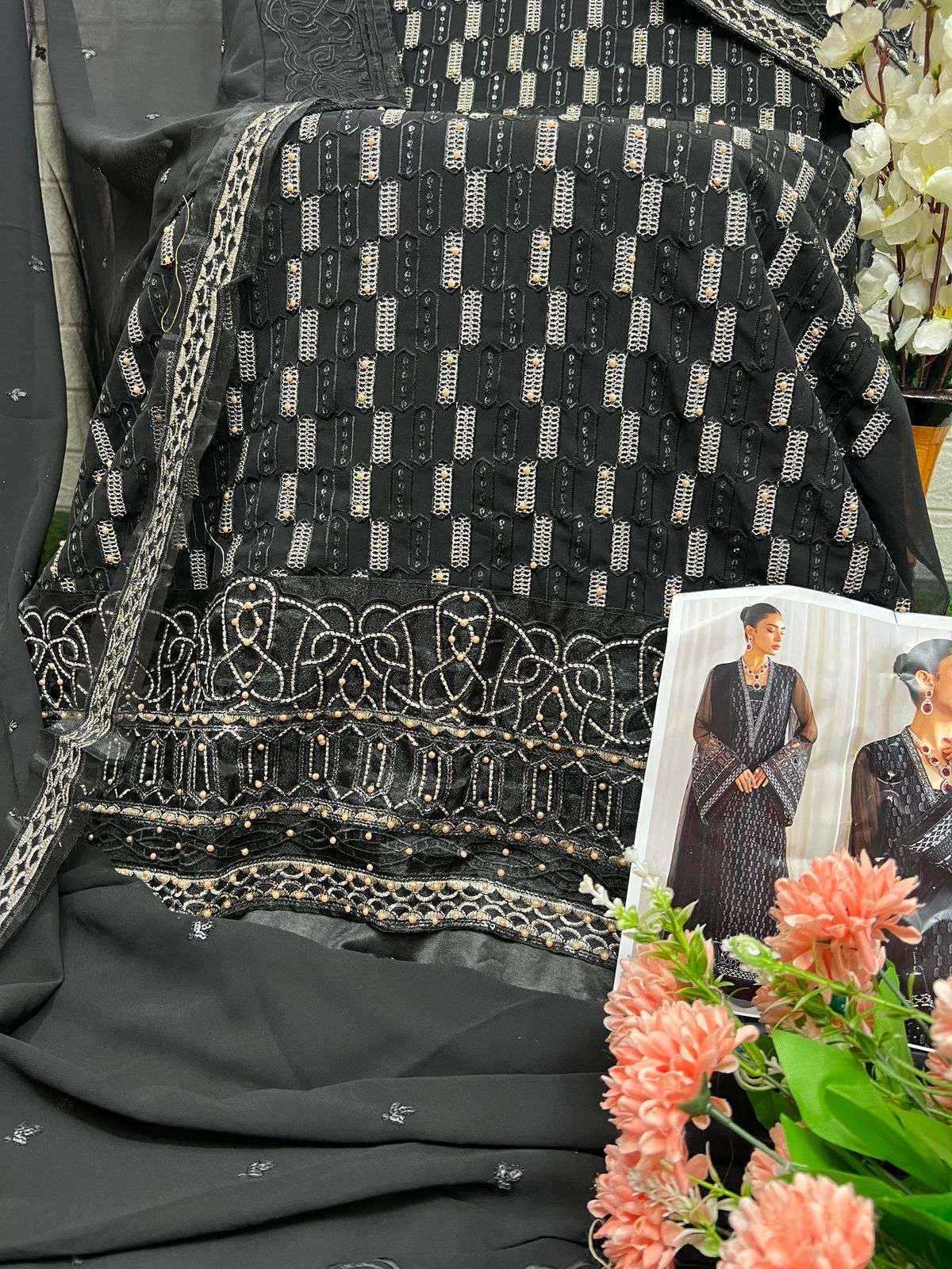 AL Khushbu DNO 6024 Georgette salwar kameez wholesale price (3 pcs catalog )