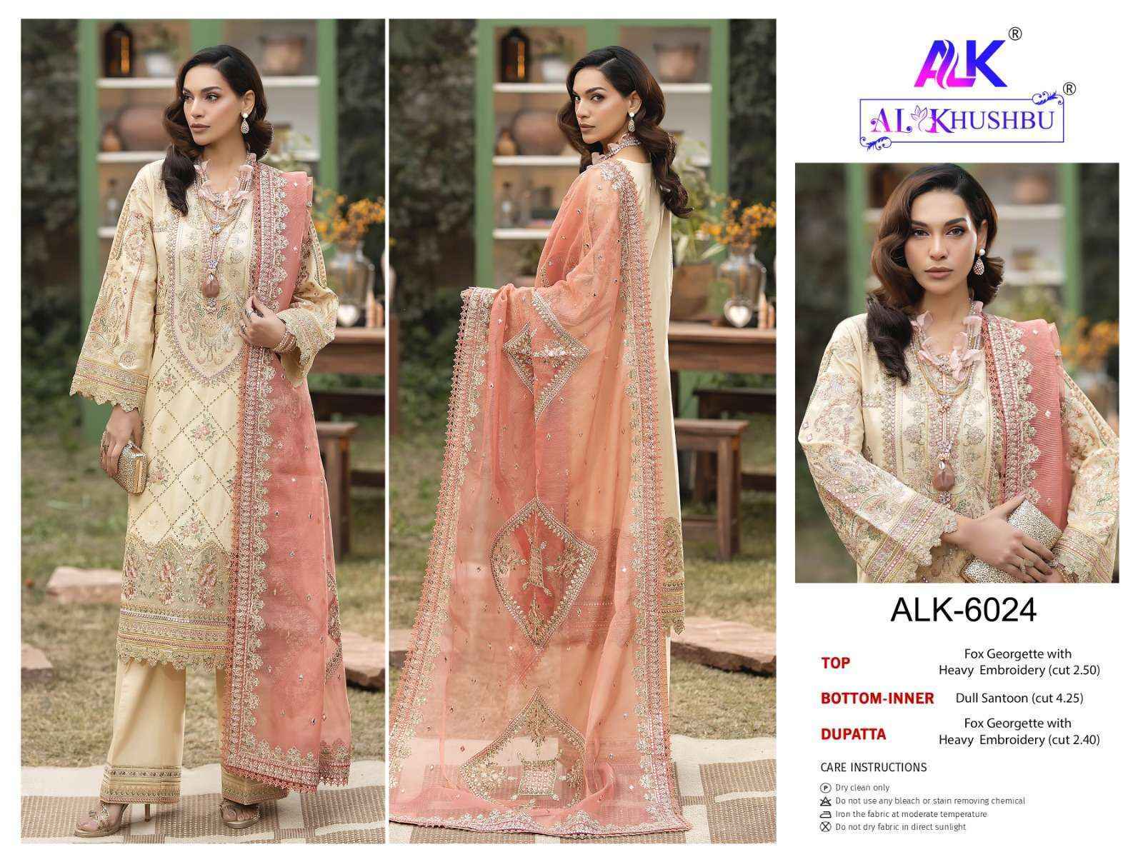 AL Khushbu DNO 6024 Georgette salwar kameez wholesale price (3 pcs catalog )
