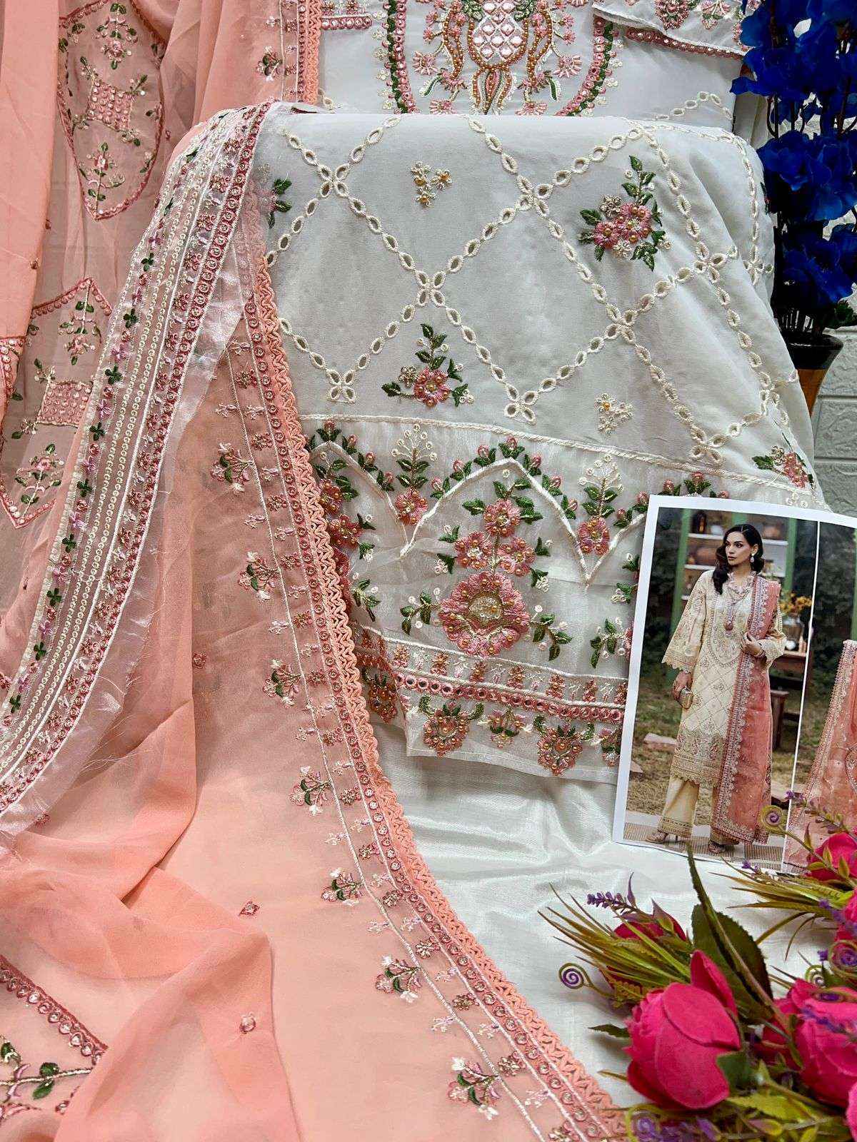 AL Khushbu DNO 6024 Georgette salwar kameez wholesale price (3 pcs catalog )