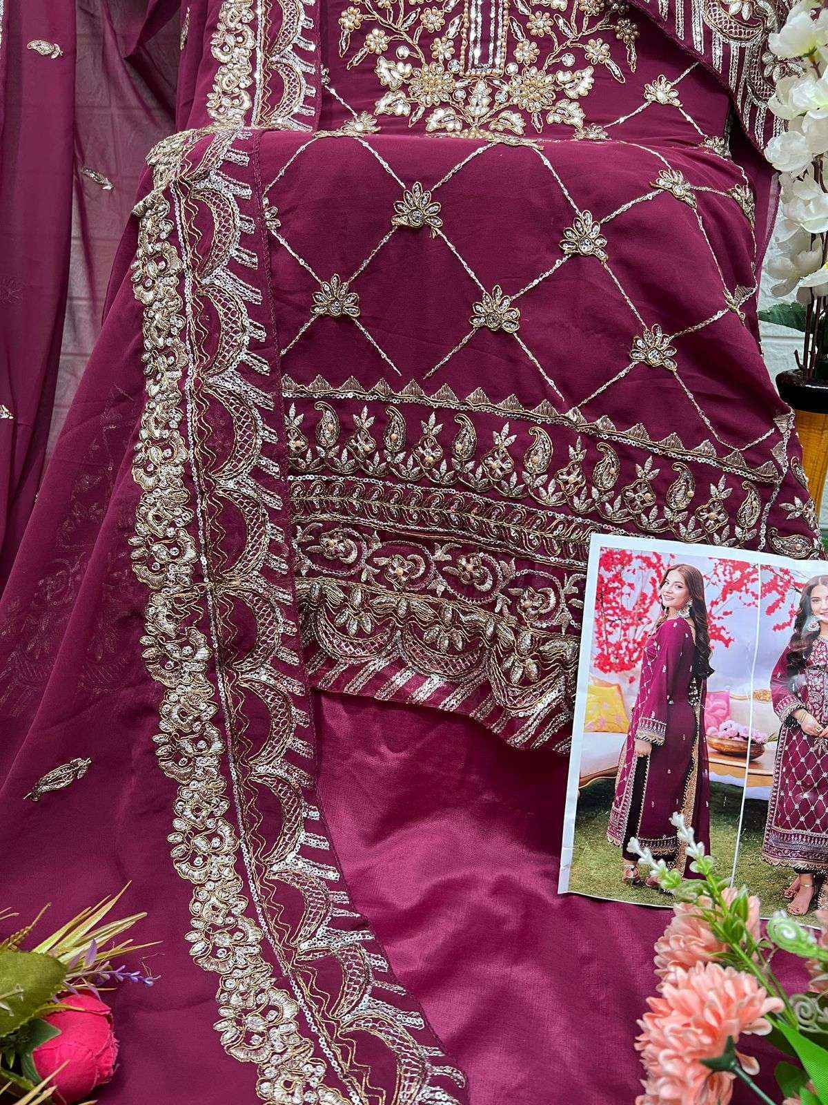 AL Khushbu DNO 6024 Georgette salwar kameez wholesale price (3 pcs catalog )